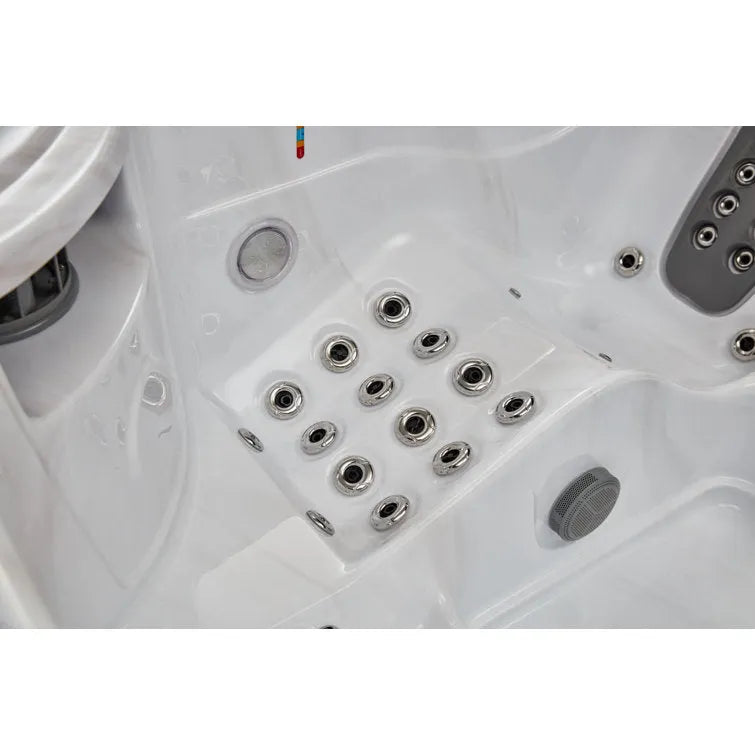 Luxury Spas 77 – Jet Acrylic Square Hot Tub with Ozonator in Gray