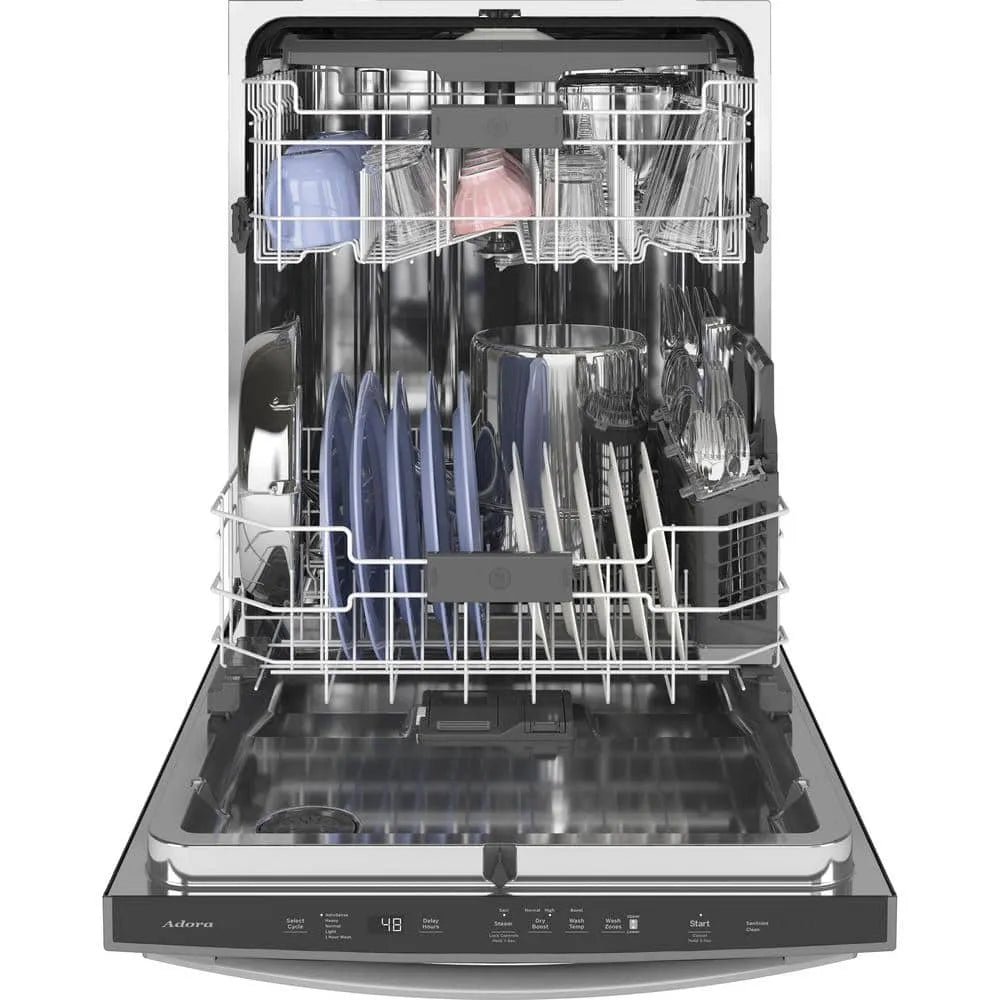 GE Adora 24 in. Stainless Steel Top Control Built-In Tall Tub Dishwasher with Stainless Steel Tub, 3rd Rack, and 48 dBA