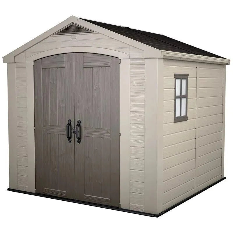 Factor 8 x 8 FT Strong Storage Shed Made Of Extremely Durable Resin And Reinforced with Steel