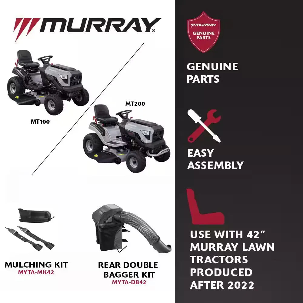 MT100 42 In. 13.5 HP 500Cc E1350 Series Briggs and Stratton Engine 6-Speed Manual Gas Riding Lawn Tractor Mower