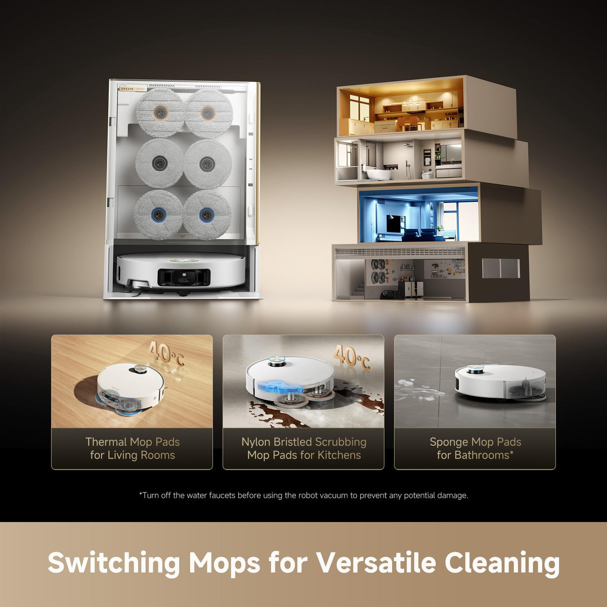 Dreame Robot Vacuum & Mop 30,000Pa Multi-Mop Self-Cleaning Station