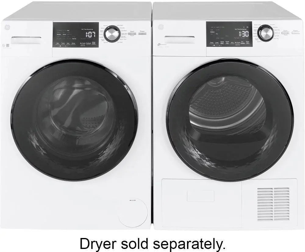 GE – 2.4 Cu. Ft. High Efficiency Stackable Front Load Washer with Steam and Sanitize – White
