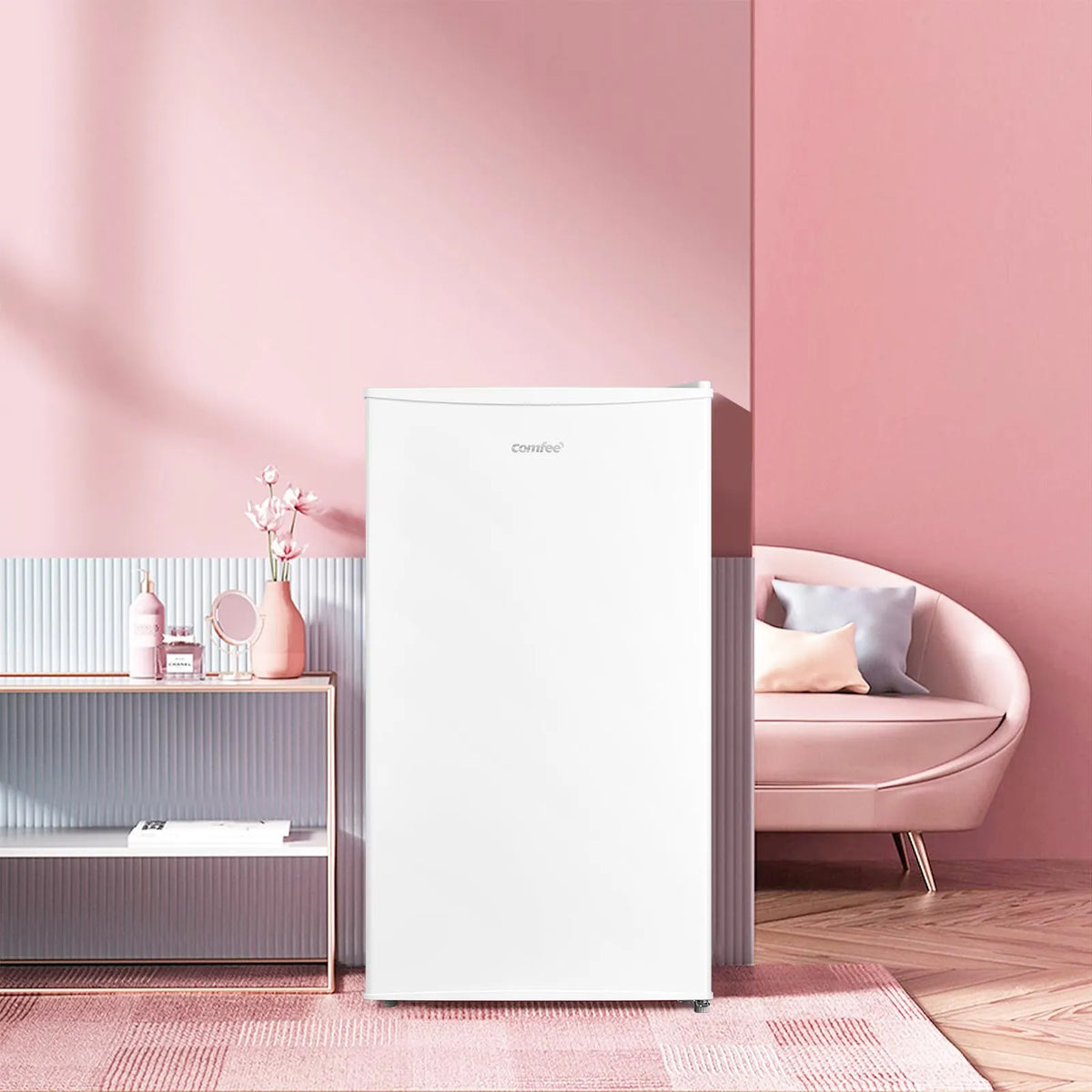COMFEE' 93L Under Counter Fridge with Freezer, White