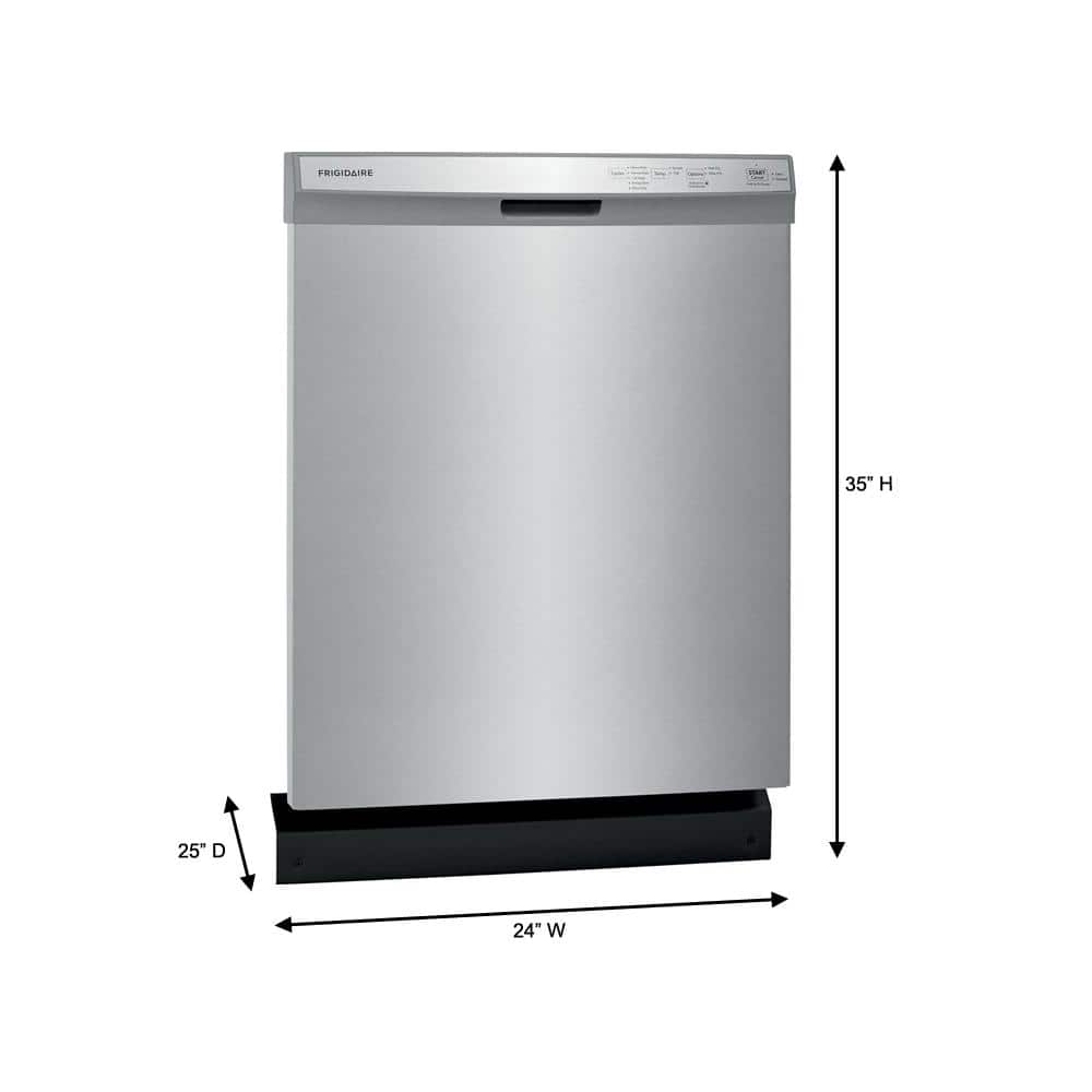 Frigidaire 24 in. Stainless Steel Front Control Built-In Tall Tub Dishwasher, 55 dBA