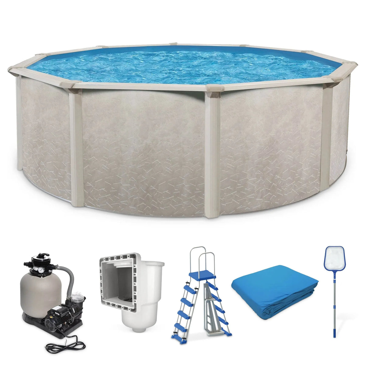 Aquarian Phoenix 21′ x 52″ Steel Frame Above Ground Swimming Pool Kit with Pump
