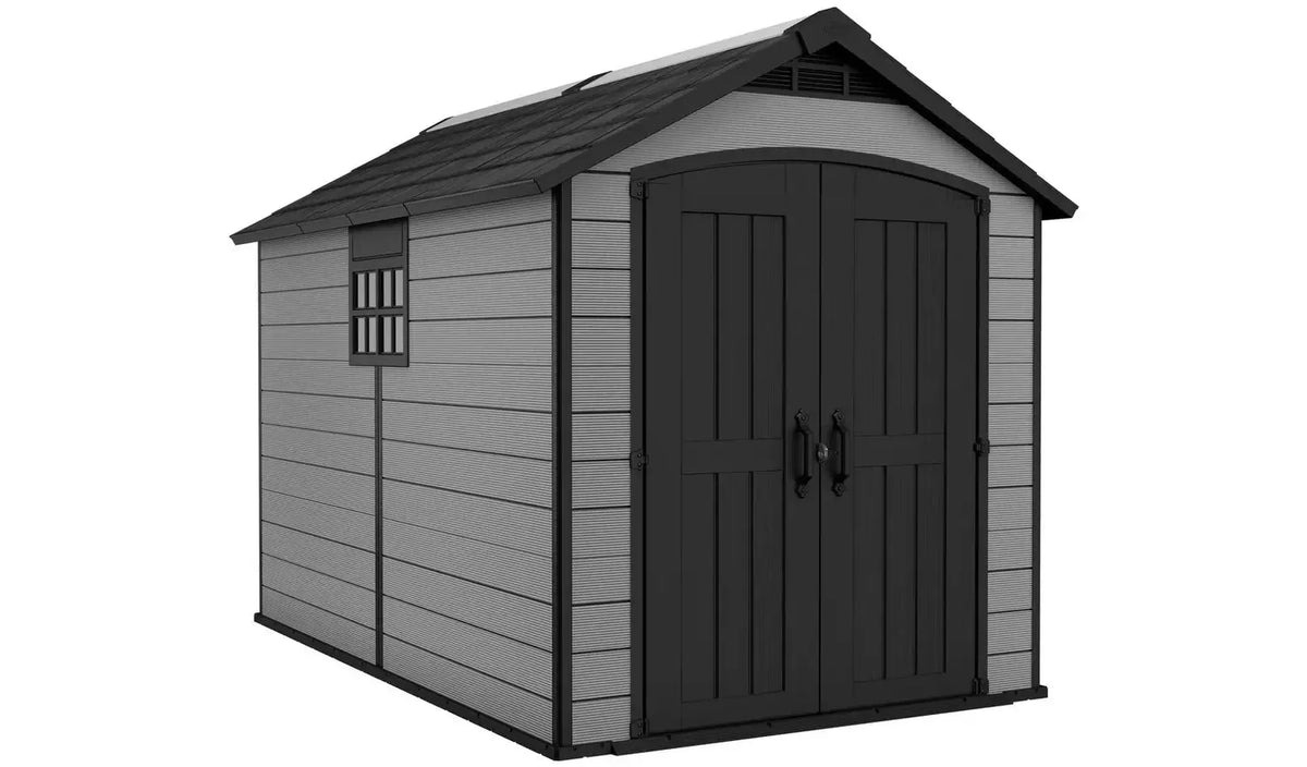 Keter Premier Plastic Garden Shed - Grey