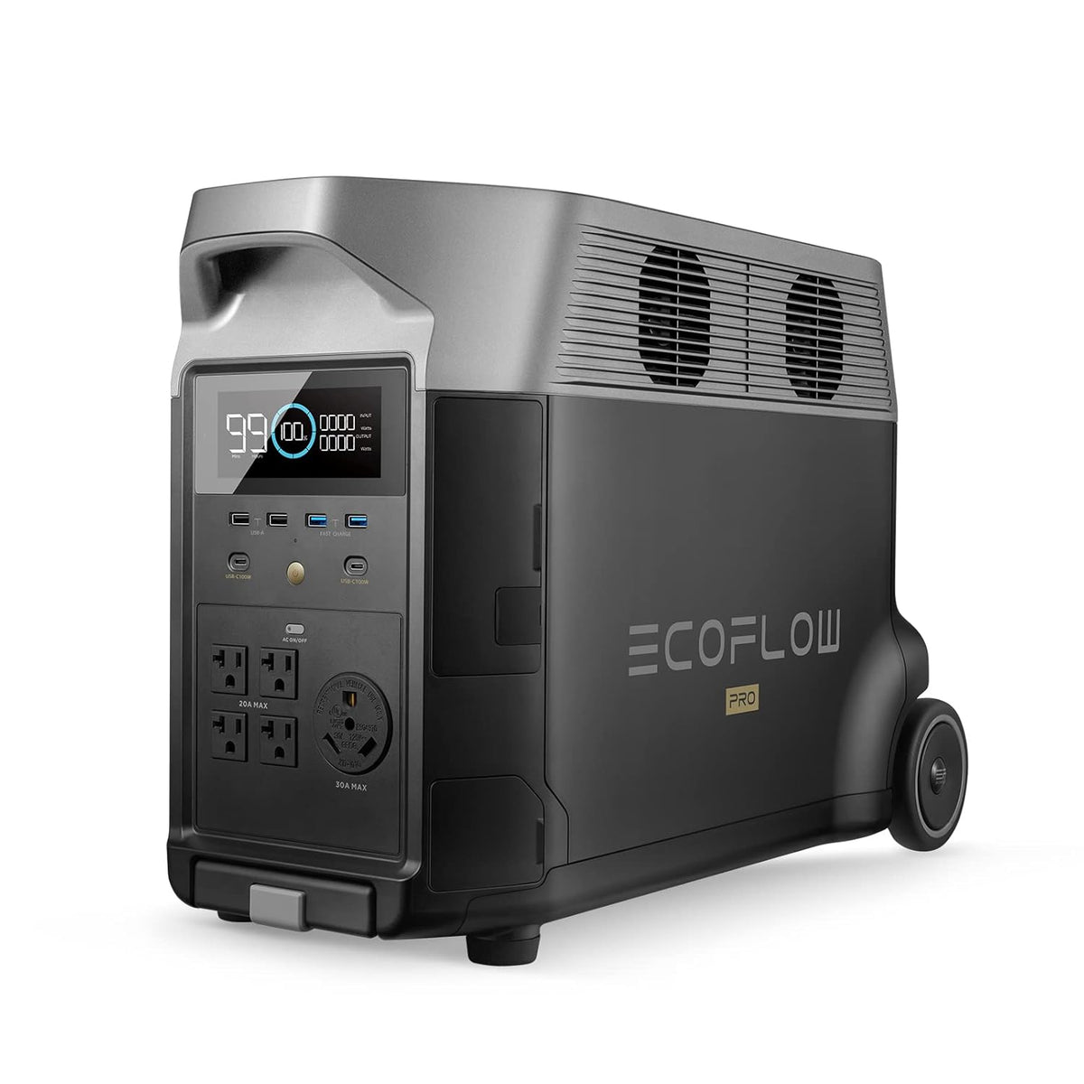 EF ECOFLOW Portable Power Station 3600Wh DELTA Pro, 120V AC Outlets x 5, 3600W, 2.7H Fast Charge, Lifepo4 Power Station