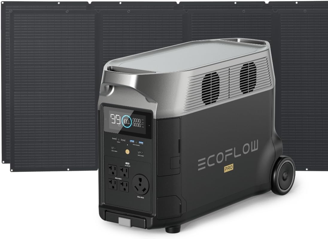 EF ECOFLOW Portable Power Station 3600Wh DELTA Pro, 120V AC Outlets x 5, 3600W, 2.7H Fast Charge, Lifepo4 Power Station