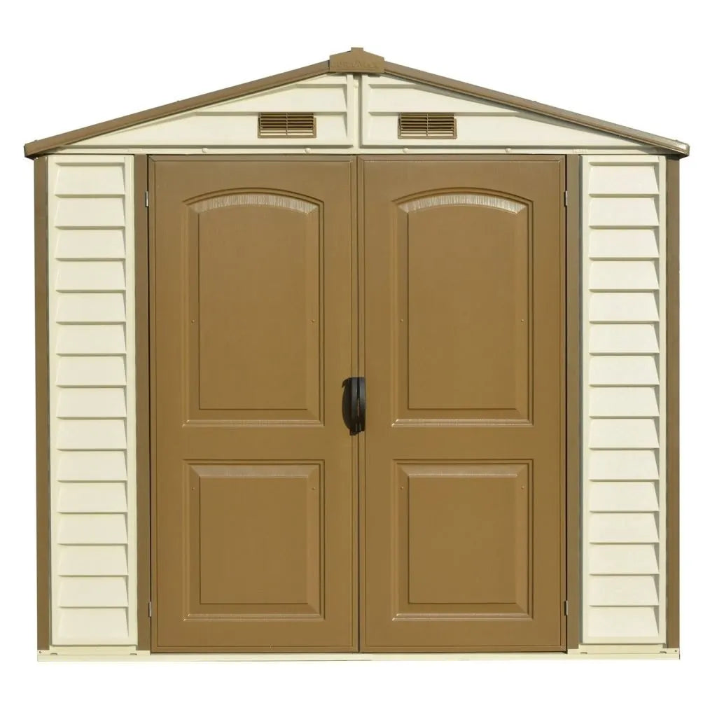 DuraMax 8ft x 6ft Storeall Vinyl Shed with Foundation Kit and window