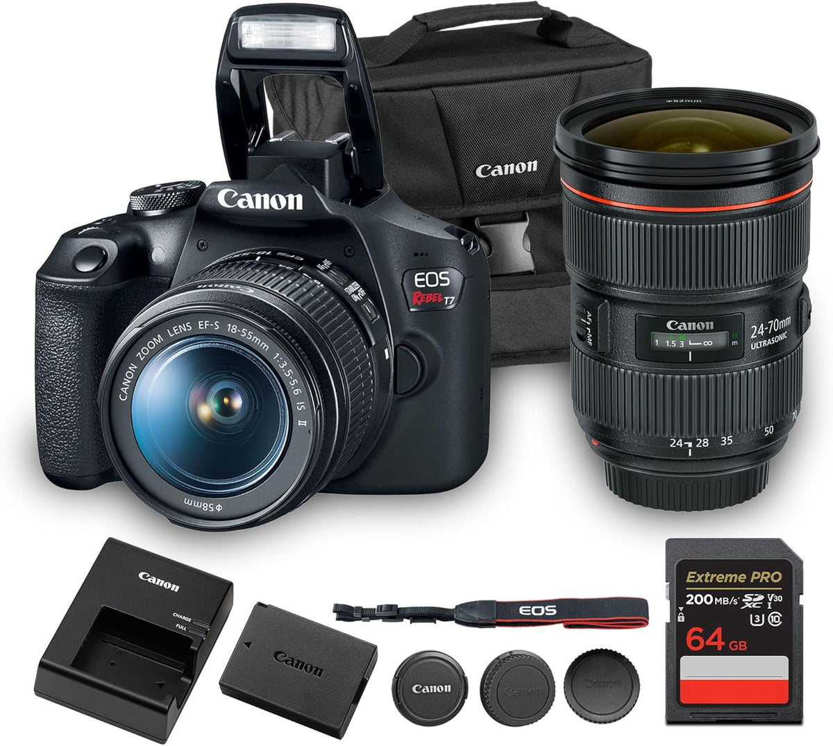 Canon EOS Rebel T7 DSLR Camera with 18-55mm & 75-300mm Lens Kit
