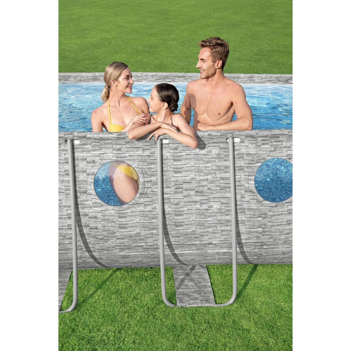 Bestway Power Steel Swim Vista 18′ x 9′ x 48″ Above Ground Swimming Pool Set