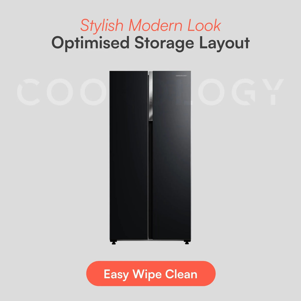 Cookology American Style Side-by-Side Fridge Freezer, 177.5cm, Black