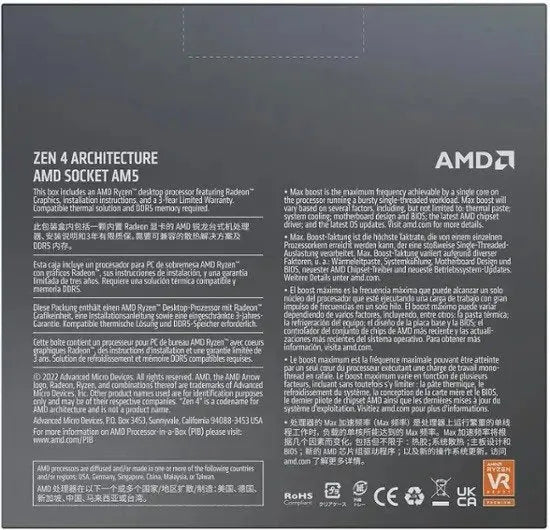 AMD – Ryzen 9 7950X 16-core – 32-Thread 4.5GHz (5.7 GHz Max Boost) Socket AM5 Desktop Processor