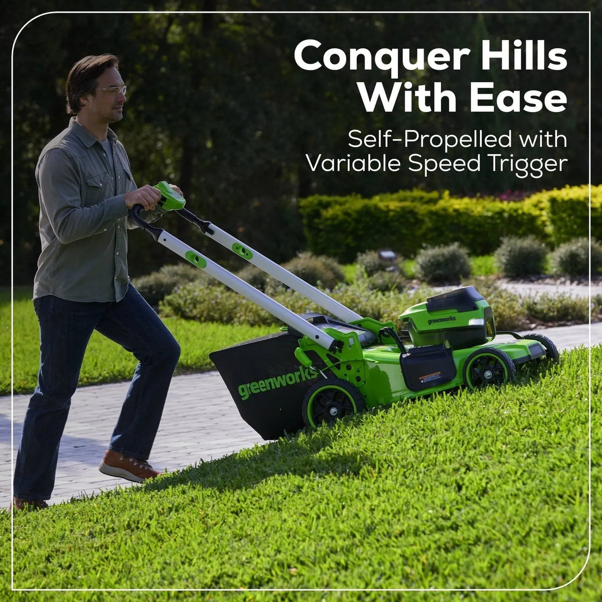 Greenworks 60V 21″ Self Propelled Lawn Mower with (1) 8.0 Ah Battery & Rapid Charger 2546402