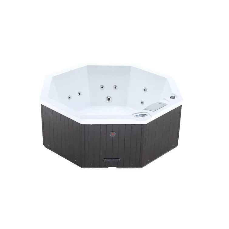 Canadian Spa Co Muskoka 5 – Person 14 – Jet Acrylic Round Plug and Play Hot Tub with Ozonator in Brown