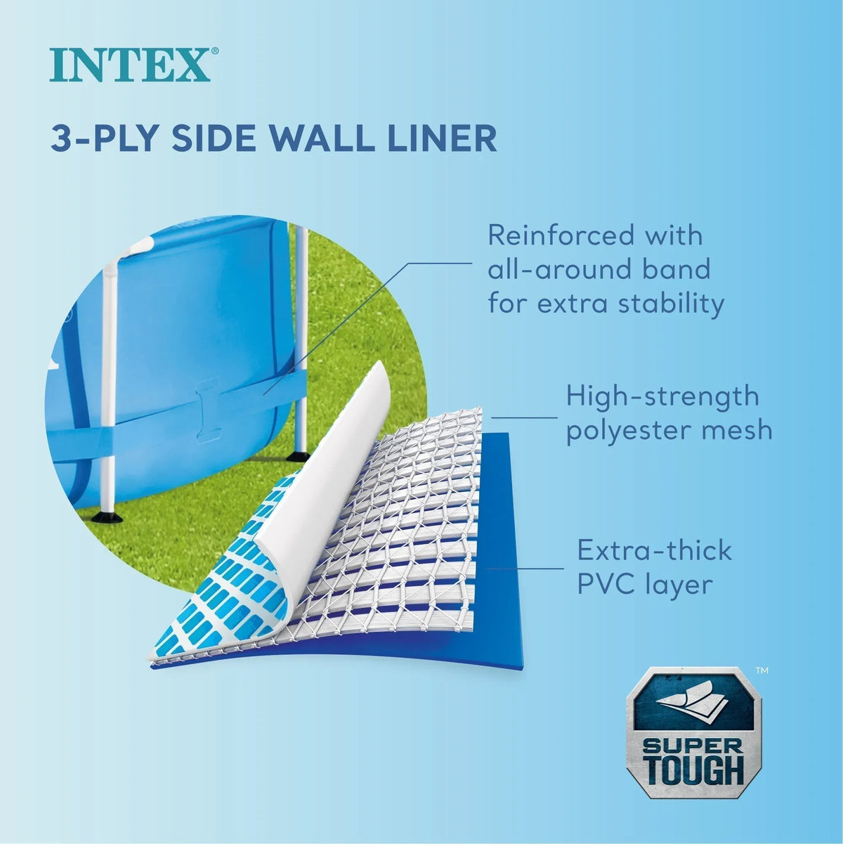 Intex 12′ x 30″ Metal Frame Above Ground Swimming Pool with Filter and Cover