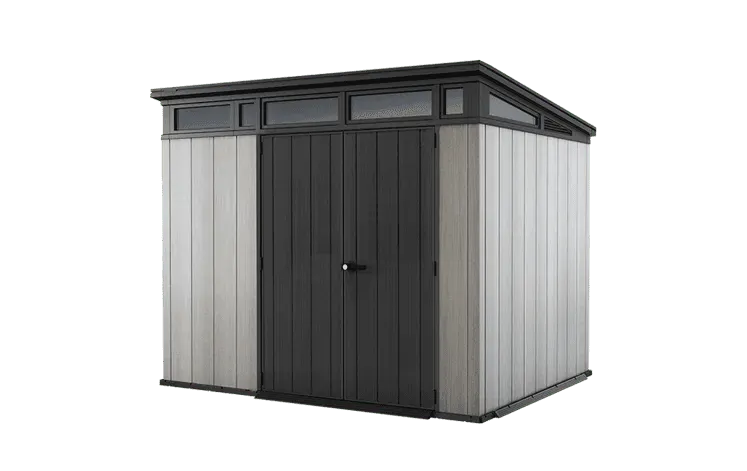 Keter Artisan 9×7 Foot Large Outdoor Shed with Floor with Modern Design for Patio Furniture