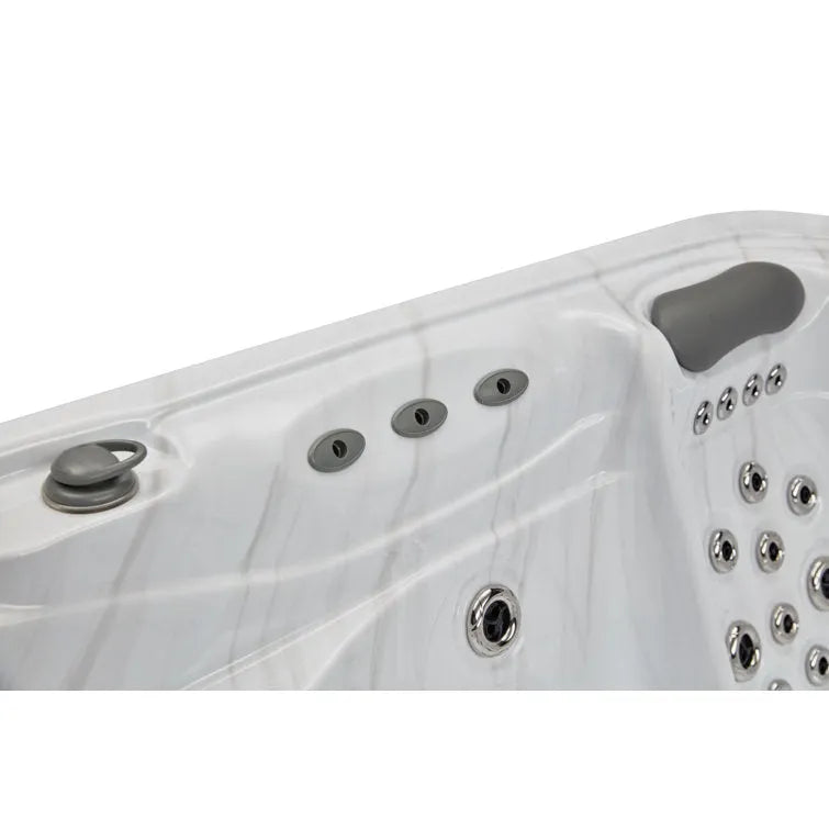 Luxury Spas 77 – Jet Acrylic Square Hot Tub with Ozonator in Gray