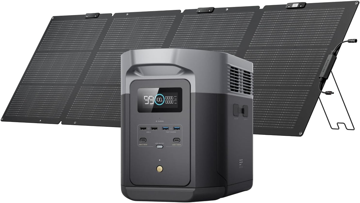 EF ECOFLOW Portable Power Station DELTA 2 Max, 2400W LFP Solar Generator, Full Charge in 1 Hr