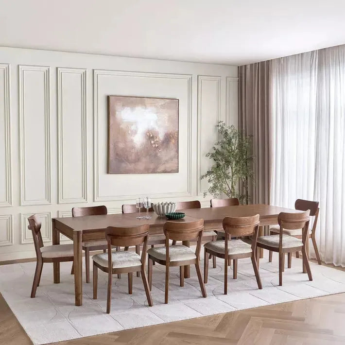 Bastora 10-Seater Wooden Top Dining Set