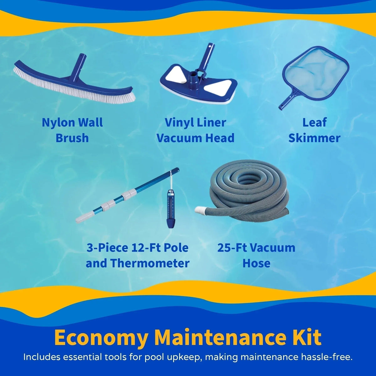 Blue Wave Affinity 24-ft Round 52-in Deep 7-in Top Rail Resin Swimming Pool Package