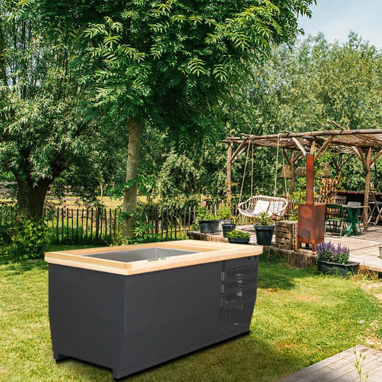 Anyi 110 Volt 1 – Person Solid Wood Rectangle Hot Tub