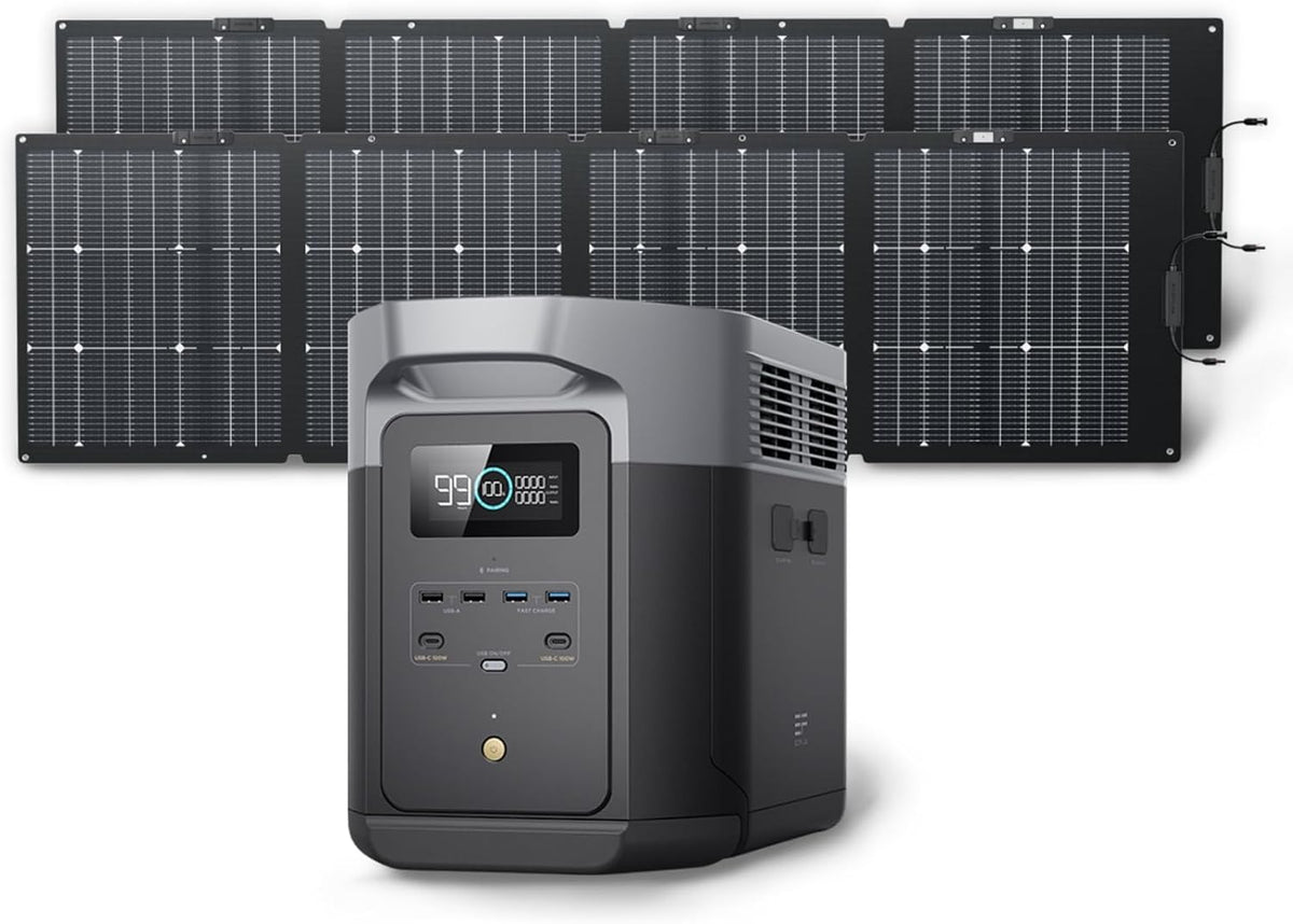 EF ECOFLOW Portable Power Station DELTA 2 Max, 2400W LFP Solar Generator, Full Charge in 1 Hr