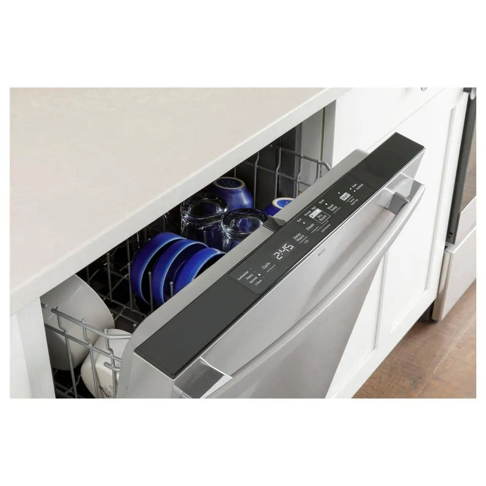 GE 24 in. Fingerprint Resistant Stainless Steel Top Control Built-In Tall Tub Dishwasher with Dry Boost and 52 dBA