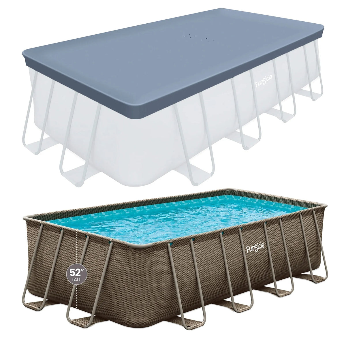 Funsicle 18’x9’x52″ Oasis Rectangular Swimming Pool Set with 18′ Cover