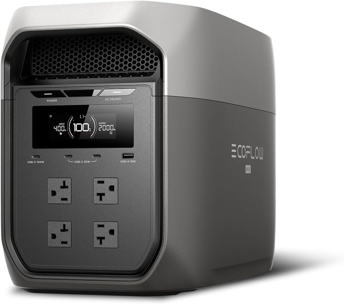 EF ECOFLOW Portable Power Station DELTA 2 Max, 2400W LFP Solar Generator, Full Charge in 1 Hr