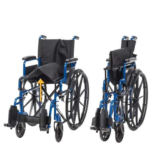 Drive Medical Blue Streak Wheelchair with Flip Back Desk Arms