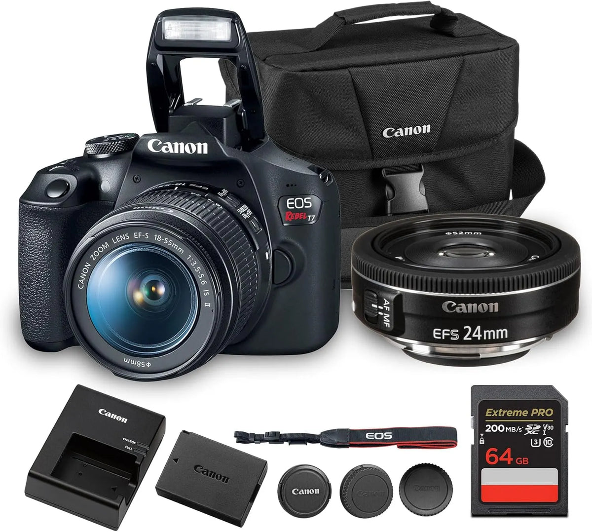 Canon EOS Rebel T7 DSLR Camera with 18-55mm & 75-300mm Lens Kit