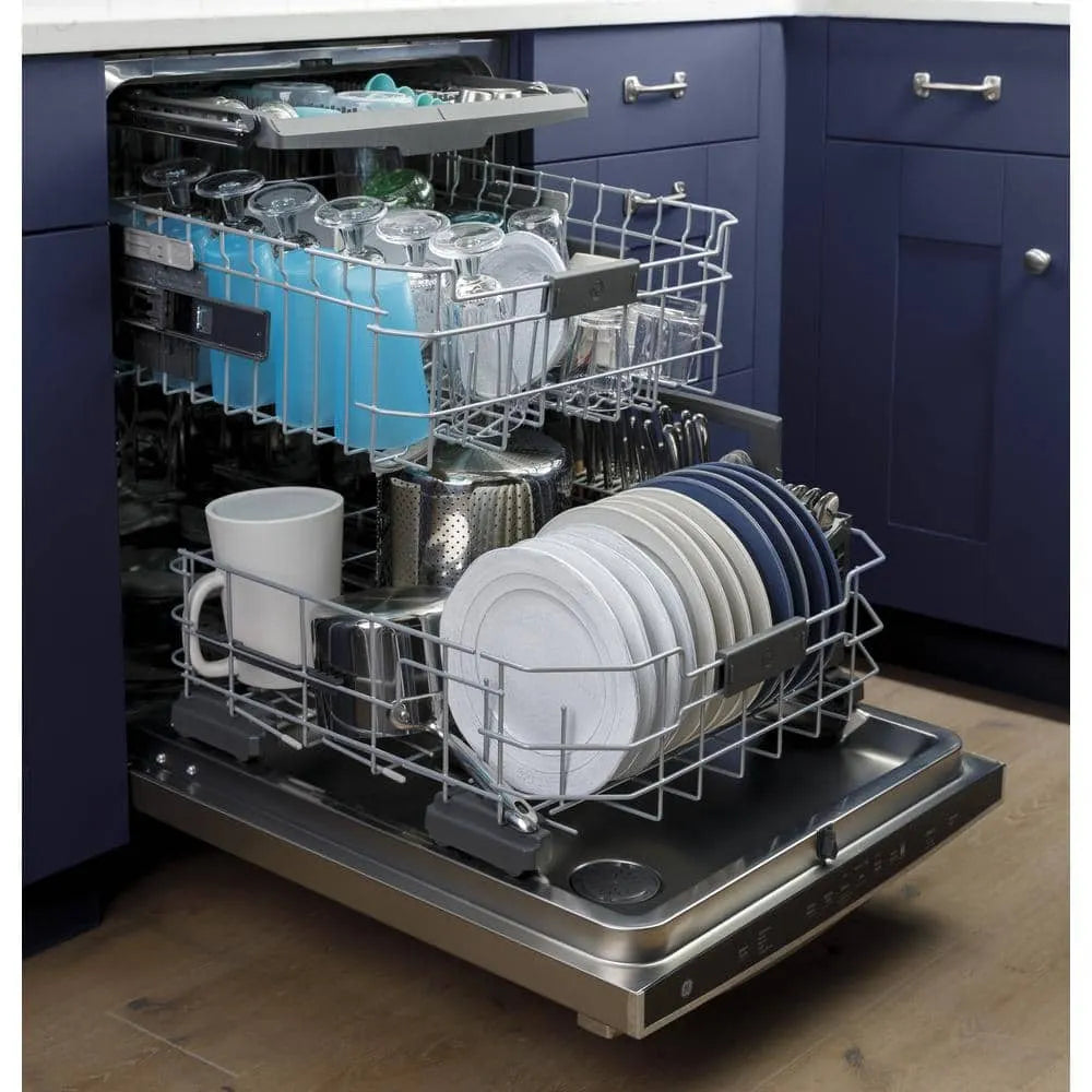 GE Adora 24 in. Stainless Steel Top Control Built-In Tall Tub Dishwasher with Stainless Steel Tub, 3rd Rack, and 48 dBA