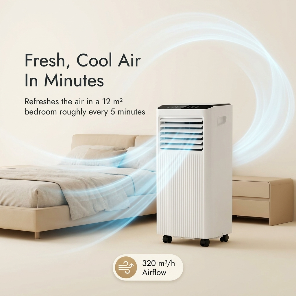 Mobile Air Conditioner - Portable 9000 BTU Air Con Unit with Dehumidifier & 24H Timer