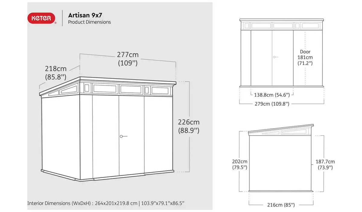 Keter Artisan Double Door Plastic Garden Shed