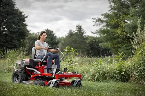 Craftsman 56V MAX* 42″ Brushless Zero-Turn Lawn Mower with 60Ah Battery, Electric Lawn Tractor with Eco Mode, Quick Lift Assist, and LED Headlights, Red/Black