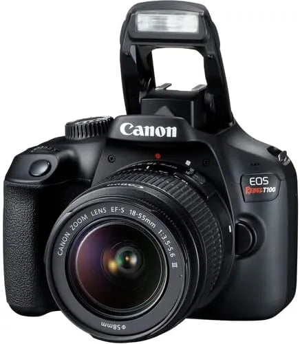 Canon EOS Rebel T100 DSLR Camera 18MP with 18-55mm Lens + Bag + 64GB Card
