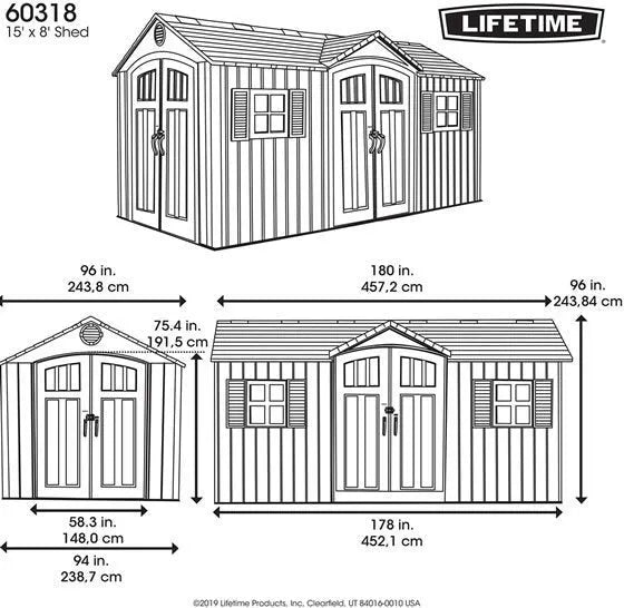 Lifetime 15 Ft. X 8 Ft. Outdoor Storage Shed