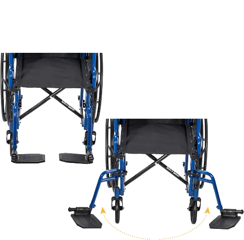 Drive Medical Blue Streak Wheelchair with Flip Back Desk Arms
