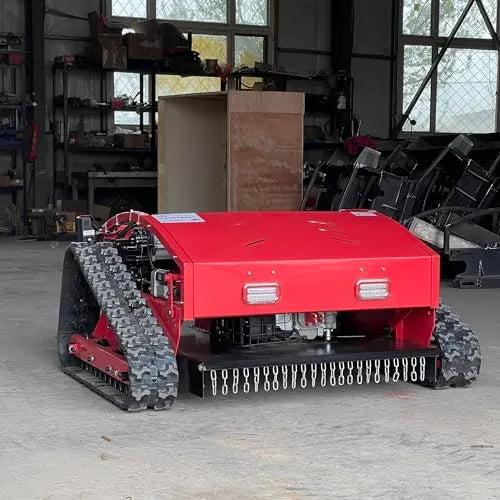 FALE-JU Remote Control Crawler Mower 60° Slope Capability Gas Electric Self-Charging Hybrid (Cutting Width 55CM, Crawler, 7.5HP), red-black