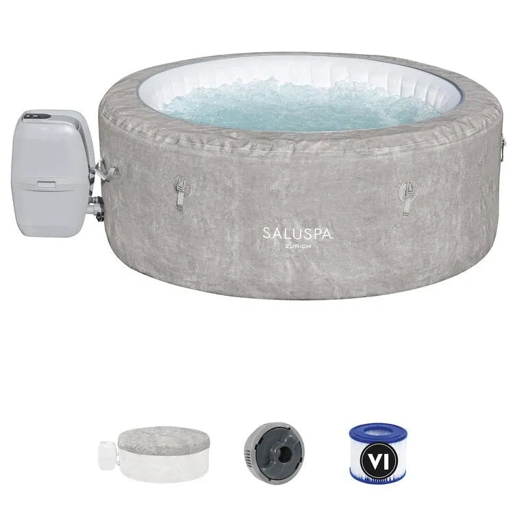 Bestway Zurich SaluSpa 2-4 Person Inflatable Round Hot Tub with 120 AirJets