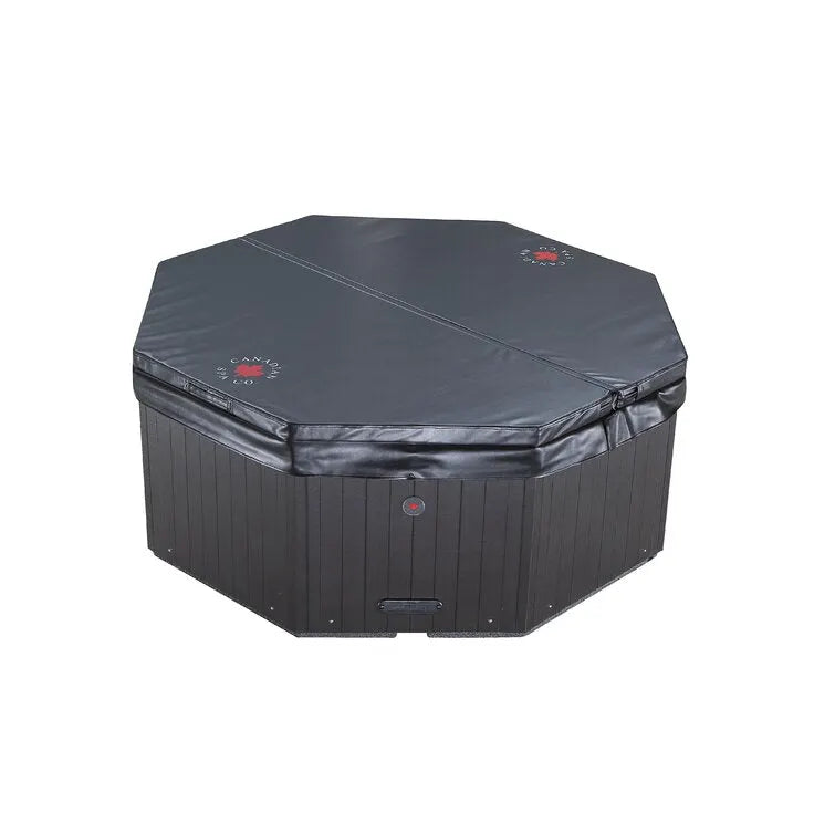 Canadian Spa Co Muskoka 5 – Person 14 – Jet Acrylic Round Plug and Play Hot Tub with Ozonator in Brown