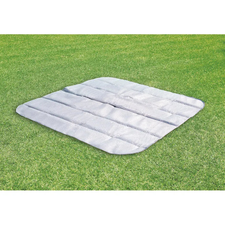 4-person 140 Jet Vinyl Square Inflatable Hot Tub in Off White