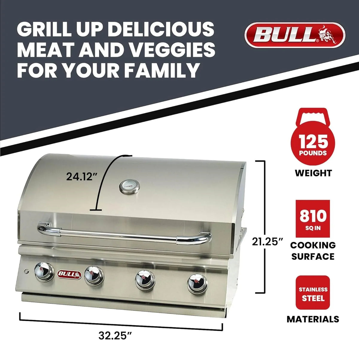 Bull 30″ Lonestar Select Stainless Steel Drop-In Grill